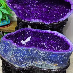 high-grade Uruguayan polished agate and amethyst treasure bowl乌拉圭色抛光玛瑙紫晶聚宝盆